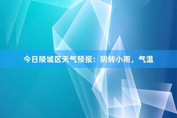 今日陵城区天气预报：阴转小雨，气温